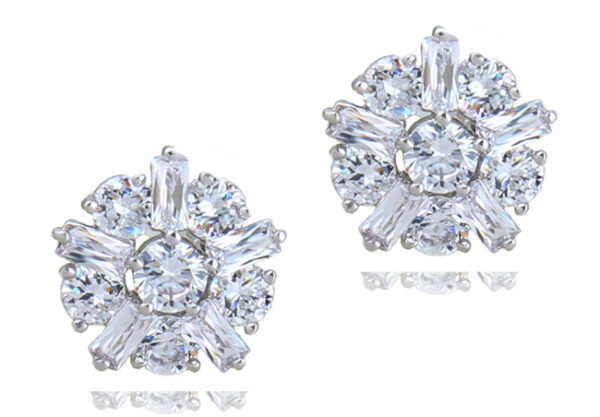 Aretes Copos   Blanco/Plateados