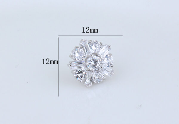 Aretes Copos   Blanco/Plateados - Imagen 3