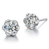 Aretes Flor   Blanco/Plateados