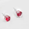 Aretes Gema Brillante  Rojo/Plateado - Imagen 4