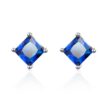 Aretes Gema Princesa  Azul/Plateado