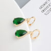 Aretes Gotas   Verde/Dorados - Imagen 2