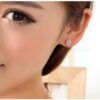 Aretes Gema Redondo 6MM  Blanco/Plateado - Imagen 8