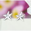 Aretes Estrellas   Blanco/Plateados - Imagen 2