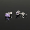 Aretes Gema Oval  Lila/Plateado - Imagen 2