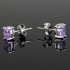 Aretes Gema Oval  Lila/Plateado - Imagen 3