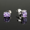 Aretes Gema Oval  Lila/Plateado - Imagen 4