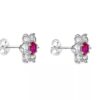 Aretes Flores   Rojo/Plateado - Imagen 3