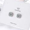 Aretes Abril Cuadros  Blanco/Plateado - Imagen 2