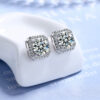 Aretes Abril Cuadros  Blanco/Plateado - Imagen 4