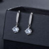 Aretes Solitarios   Blanco/Plateados - Imagen 2