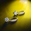 Aretes Solitarios   Blanco/Plateados - Imagen 3