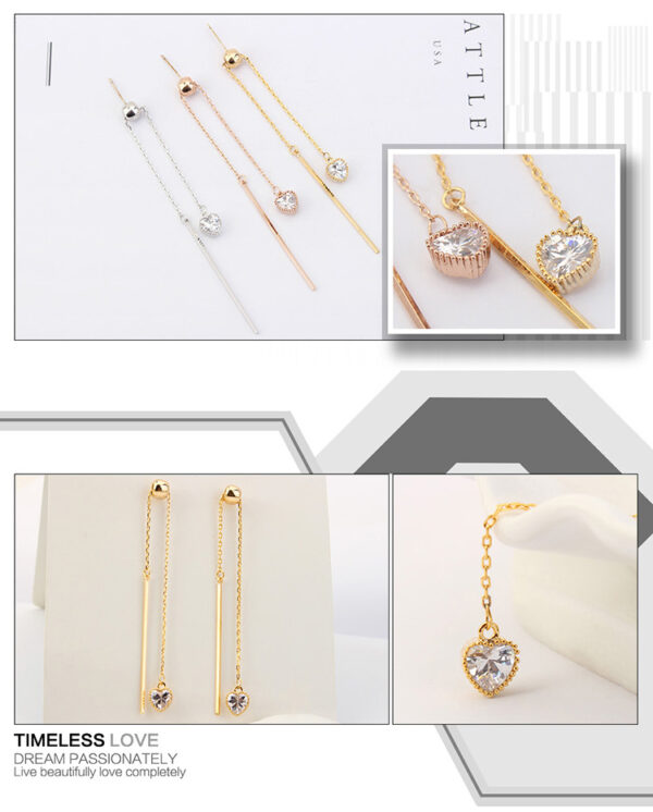 Aretes Princesa   Blanco/Dorado - Imagen 3