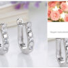 Aretes Huggies   Blanco/Plateado - Imagen 2
