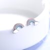 Aretes Arcoiris Nube  Coctel/Plateado - Imagen 3